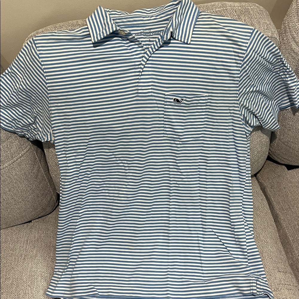 Vineyard Vines Classic Blue and White Striped Shirt